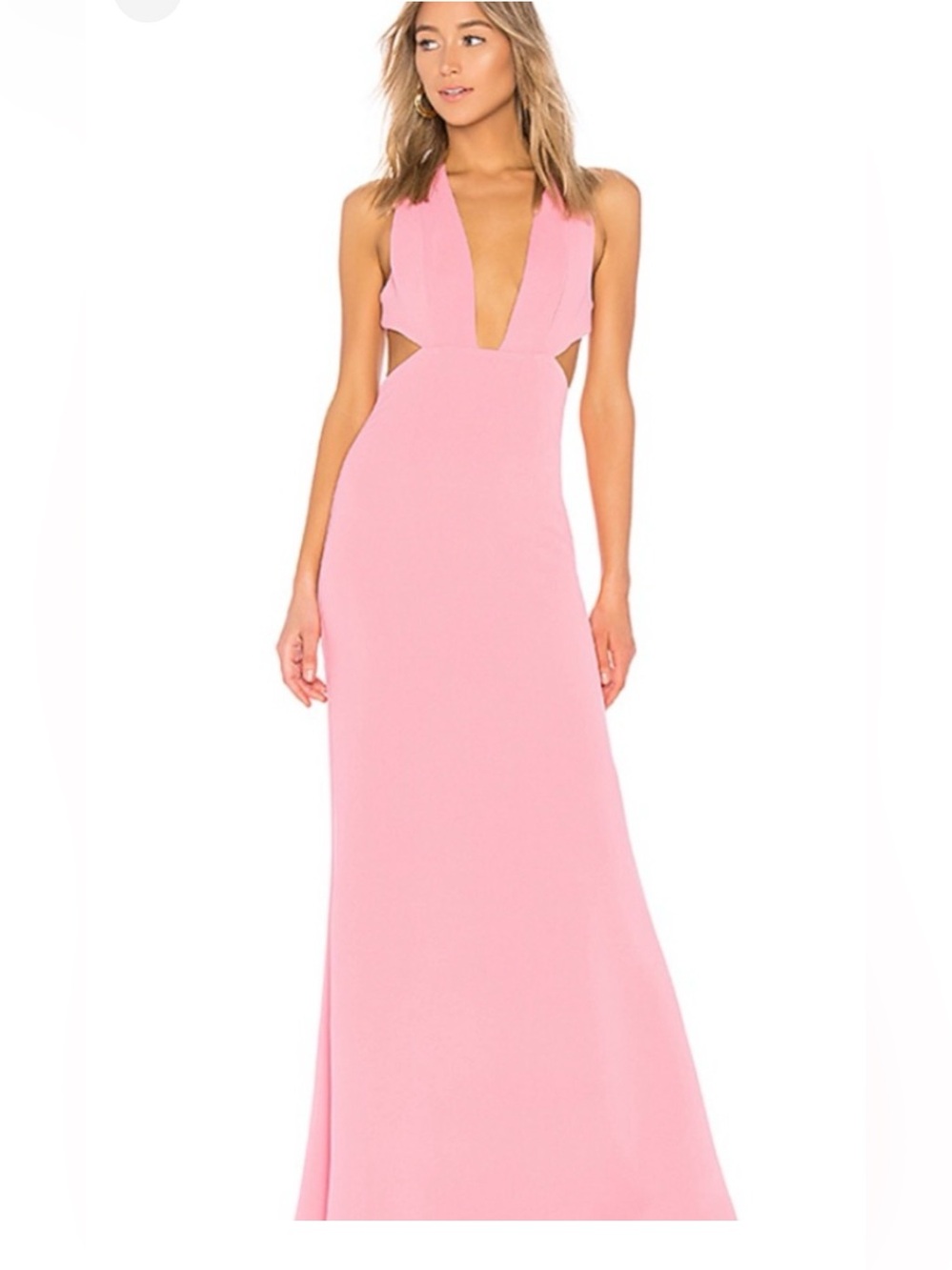 NBD Pink Plunge Maxi Dress
